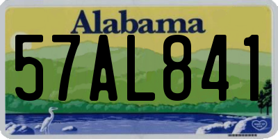 AL license plate 57AL841