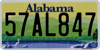 AL license plate 57AL847