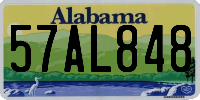 AL license plate 57AL848