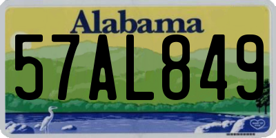 AL license plate 57AL849