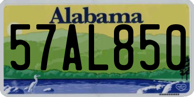 AL license plate 57AL850