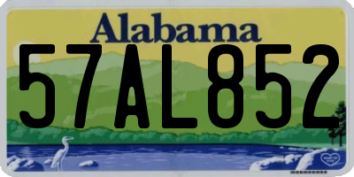 AL license plate 57AL852
