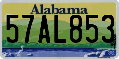 AL license plate 57AL853