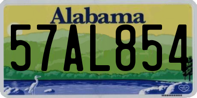 AL license plate 57AL854