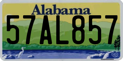 AL license plate 57AL857
