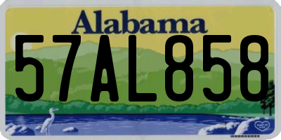 AL license plate 57AL858