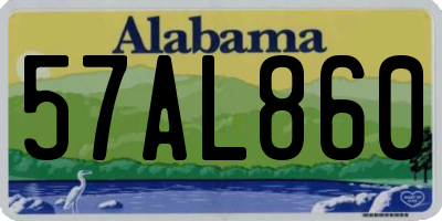 AL license plate 57AL860