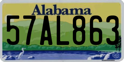 AL license plate 57AL863