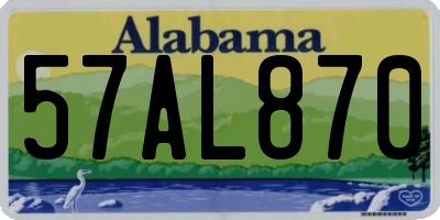 AL license plate 57AL870