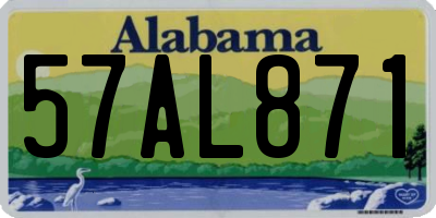 AL license plate 57AL871