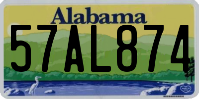 AL license plate 57AL874