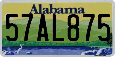AL license plate 57AL875