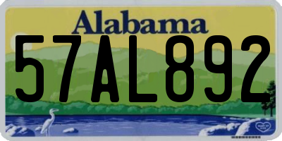 AL license plate 57AL892