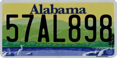 AL license plate 57AL898