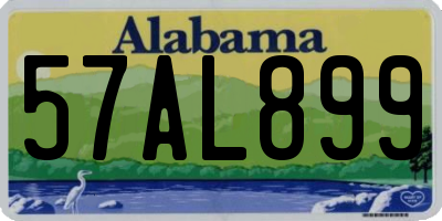 AL license plate 57AL899