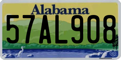 AL license plate 57AL908
