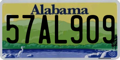 AL license plate 57AL909