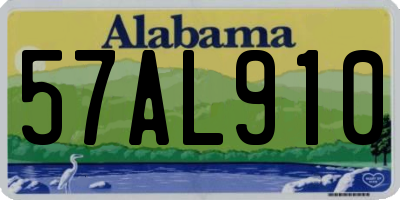 AL license plate 57AL910