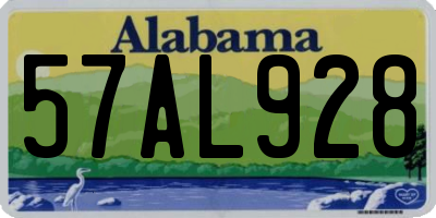 AL license plate 57AL928