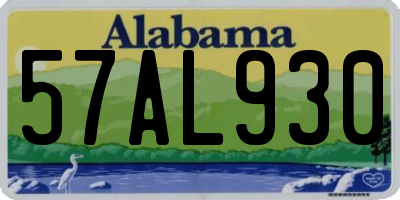 AL license plate 57AL930