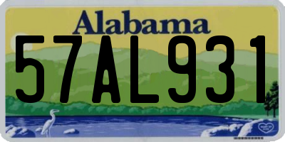 AL license plate 57AL931