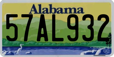 AL license plate 57AL932