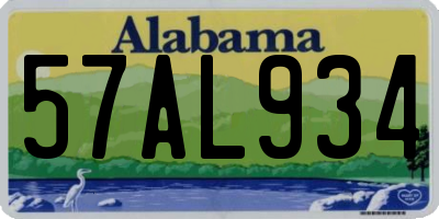 AL license plate 57AL934