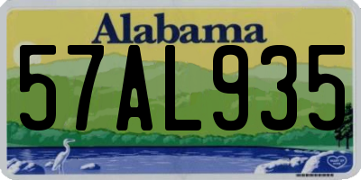 AL license plate 57AL935