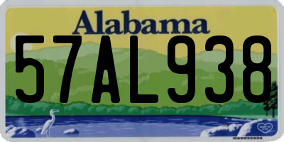 AL license plate 57AL938