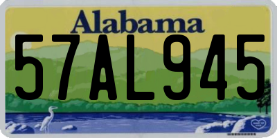 AL license plate 57AL945