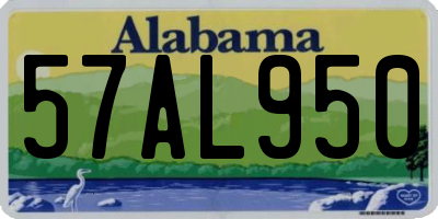 AL license plate 57AL950