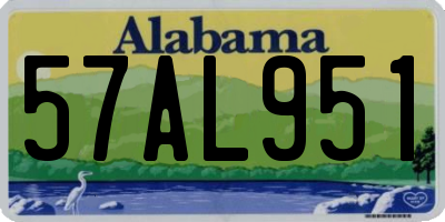 AL license plate 57AL951