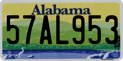 AL license plate 57AL953