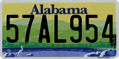 AL license plate 57AL954