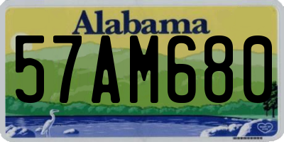 AL license plate 57AM680