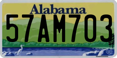 AL license plate 57AM703