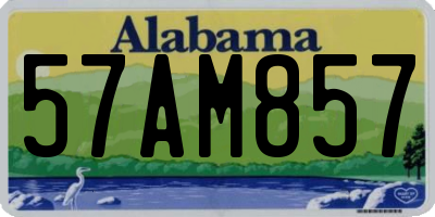 AL license plate 57AM857