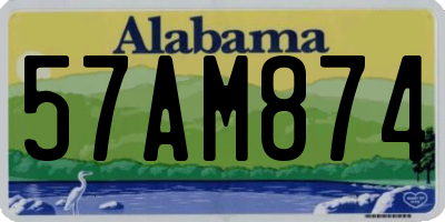 AL license plate 57AM874