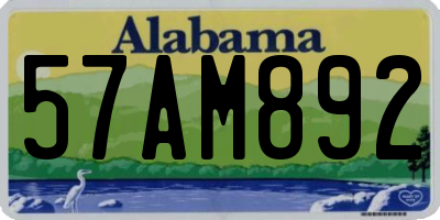 AL license plate 57AM892
