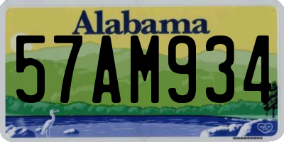 AL license plate 57AM934