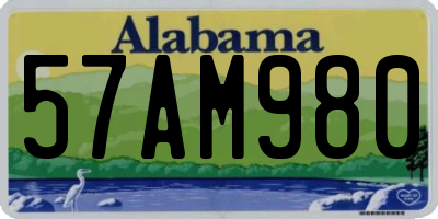 AL license plate 57AM980