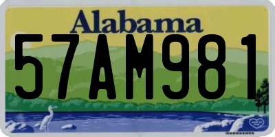AL license plate 57AM981