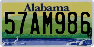 AL license plate 57AM986