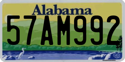 AL license plate 57AM992