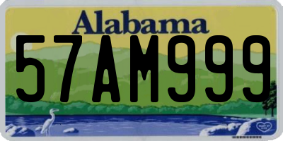 AL license plate 57AM999
