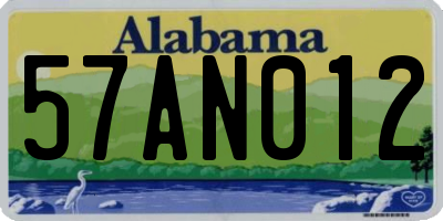 AL license plate 57AN012