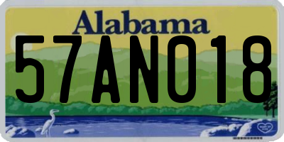 AL license plate 57AN018