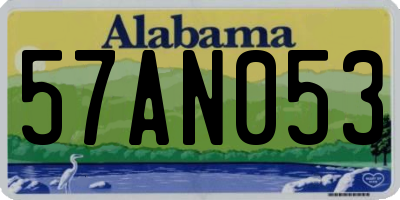 AL license plate 57AN053