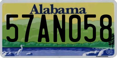 AL license plate 57AN058