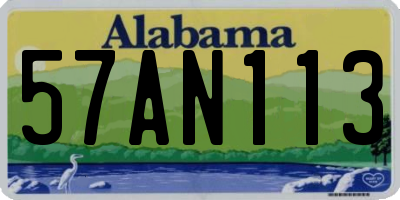 AL license plate 57AN113